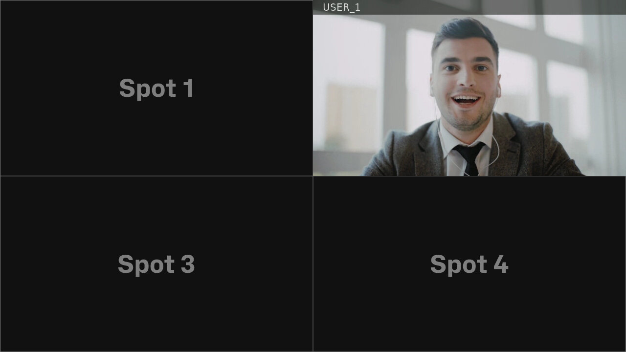 Custom layout named four with one user at spot two